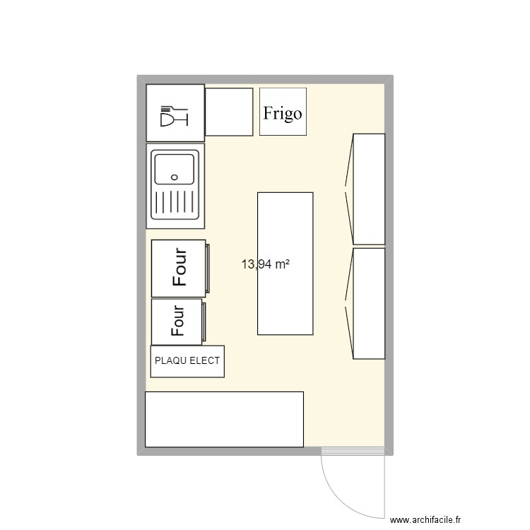 OUTRIAZ. Plan de 1 pièce et 14 m2