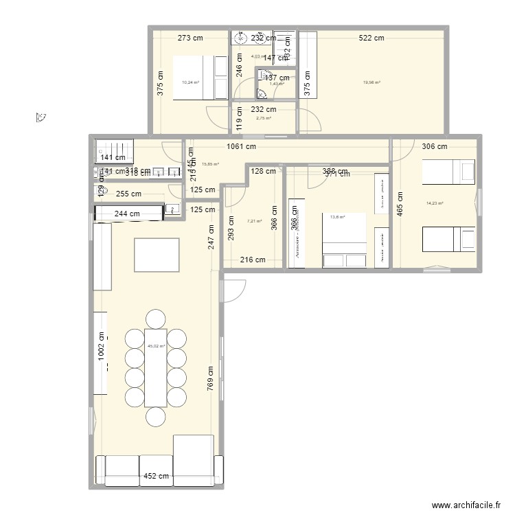 La Couarde V2. Plan de 10 pièces et 134 m2