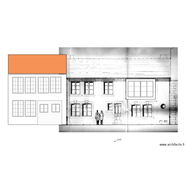 Facade Garage et loft avec existant. Plan de 0 pièce et 0 m2