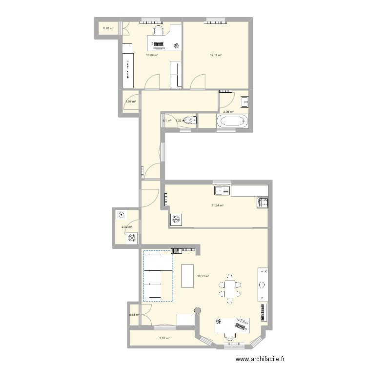 MAISON SAINT RAPH. Plan de 12 pièces et 95 m2