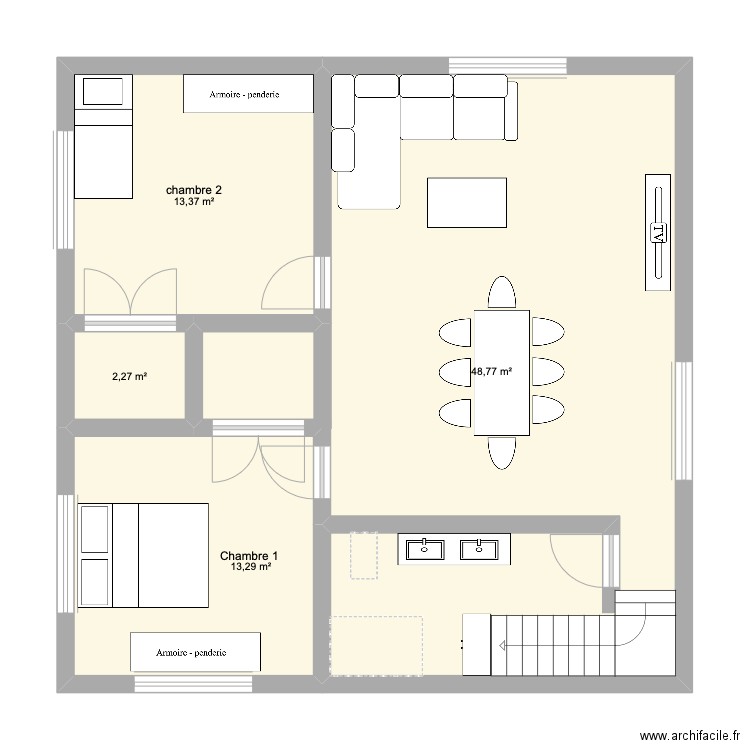 Maison Alex . Plan de 4 pièces et 78 m2