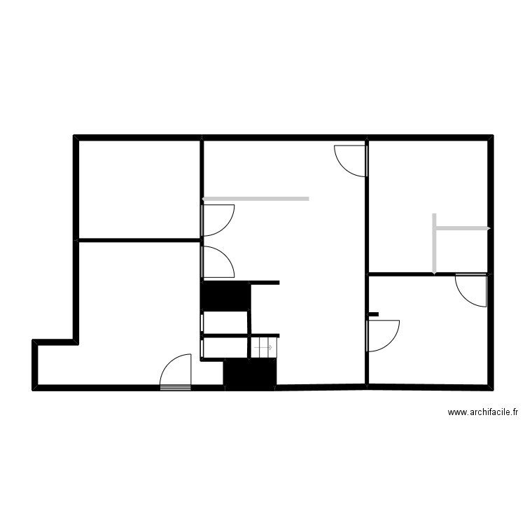 MAISON FABRICE R-1. Plan de 10 pièces et 82 m2