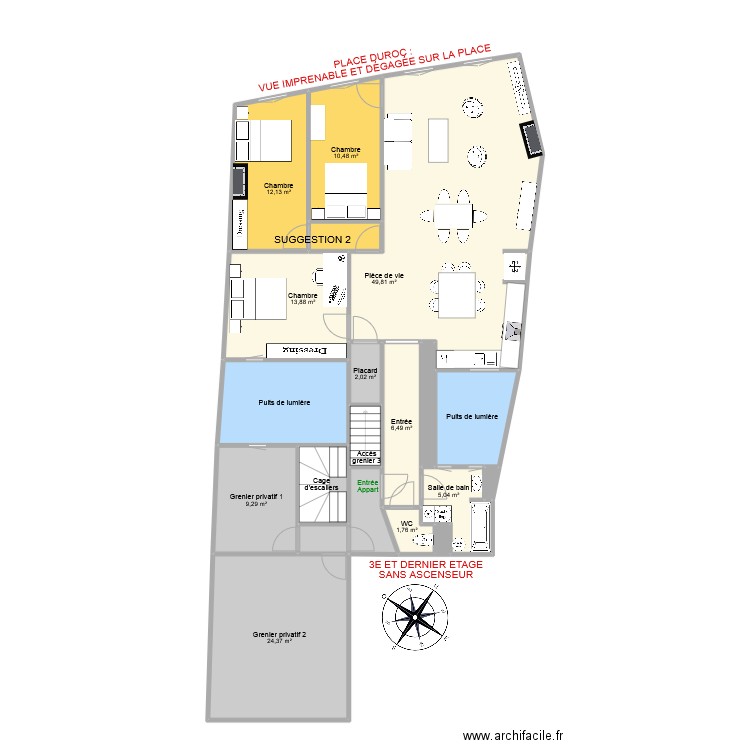 PEIGNIER PAM. Plan de 74 pièces et 678 m2