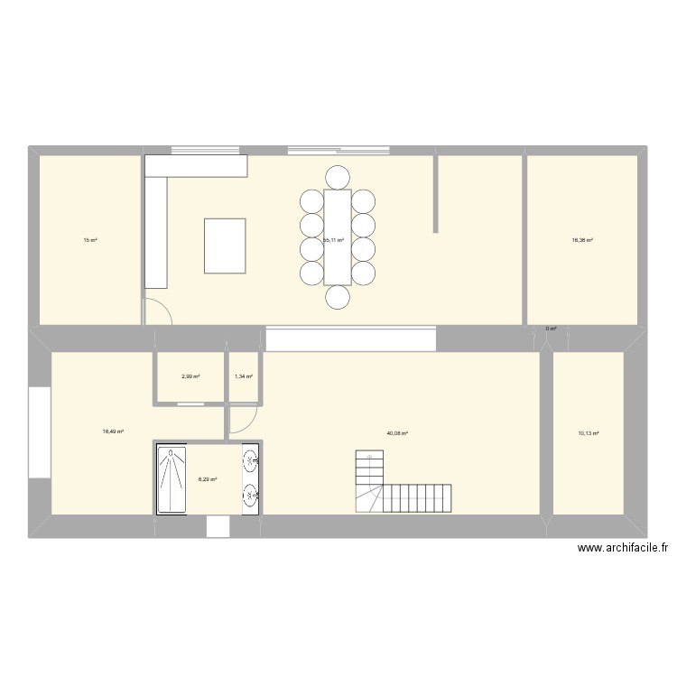 2 EME PLAN. Plan de 10 pièces et 164 m2