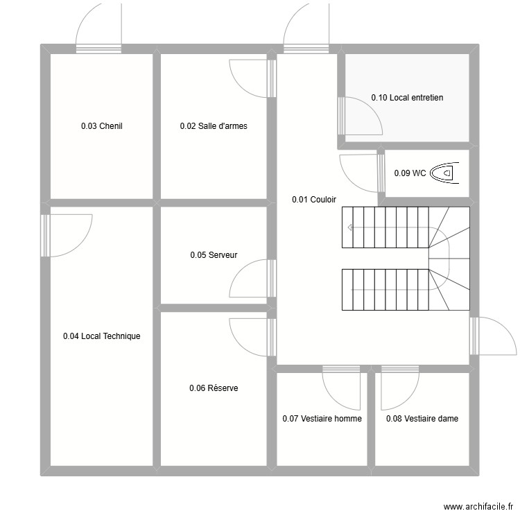 Tenneville RDJ. Plan de 10 pièces et 77 m2