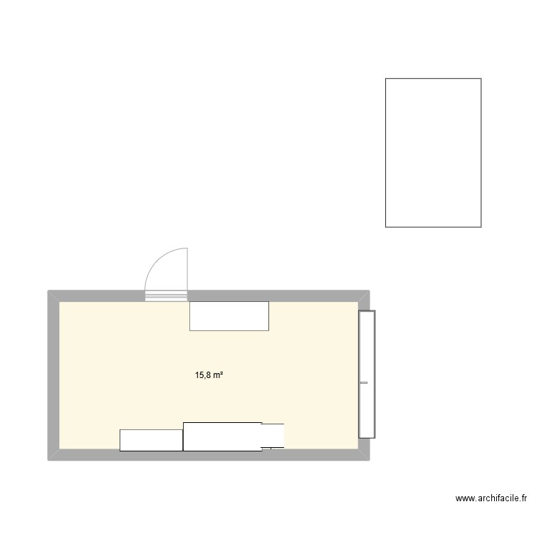 garage. Plan de 1 pièce et 16 m2