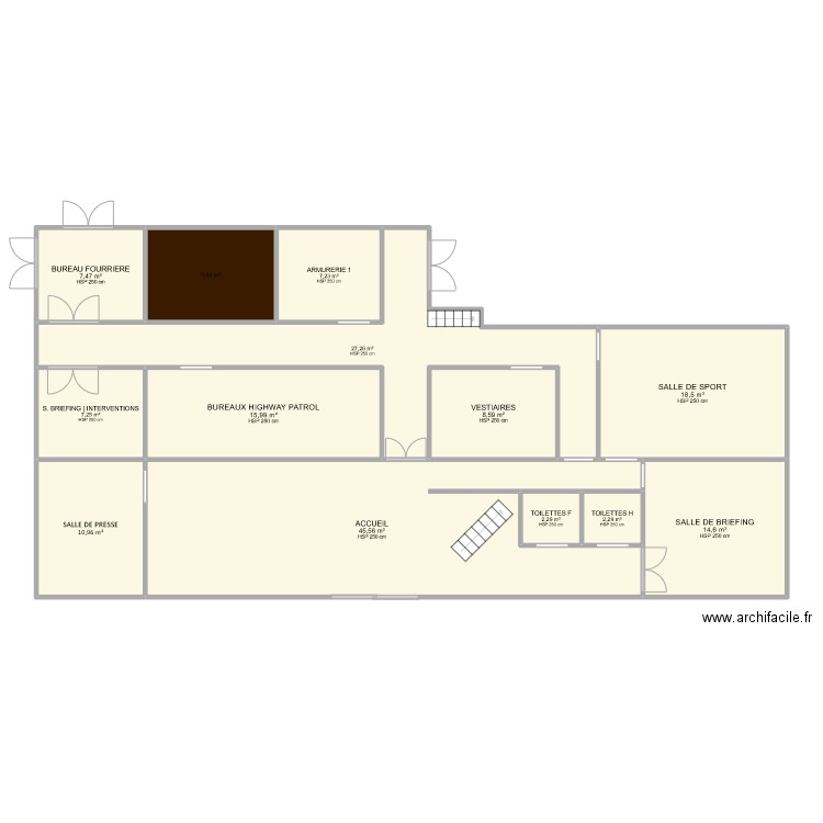 SHERIFF RDC. Plan de 13 pièces et 177 m2