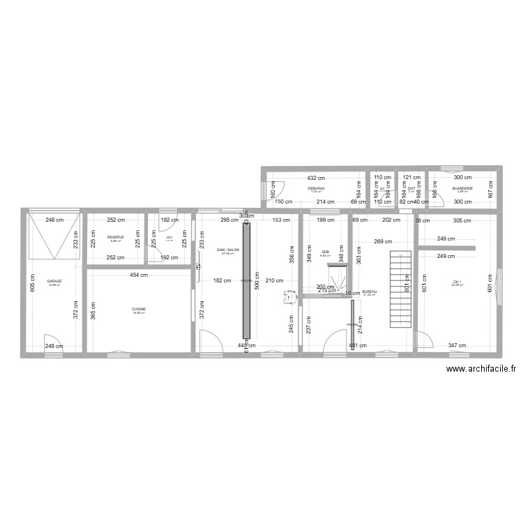 PLAN VILLEBON 03. Plan de 12 pièces et 133 m2