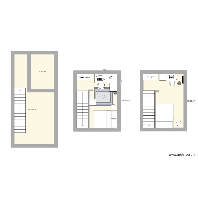 Appart Laval vierge. Plan de 4 pièces et 49 m2