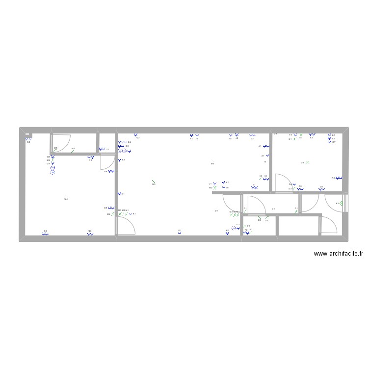 gerard oupeye rez ED. Plan de 8 pièces et 64 m2