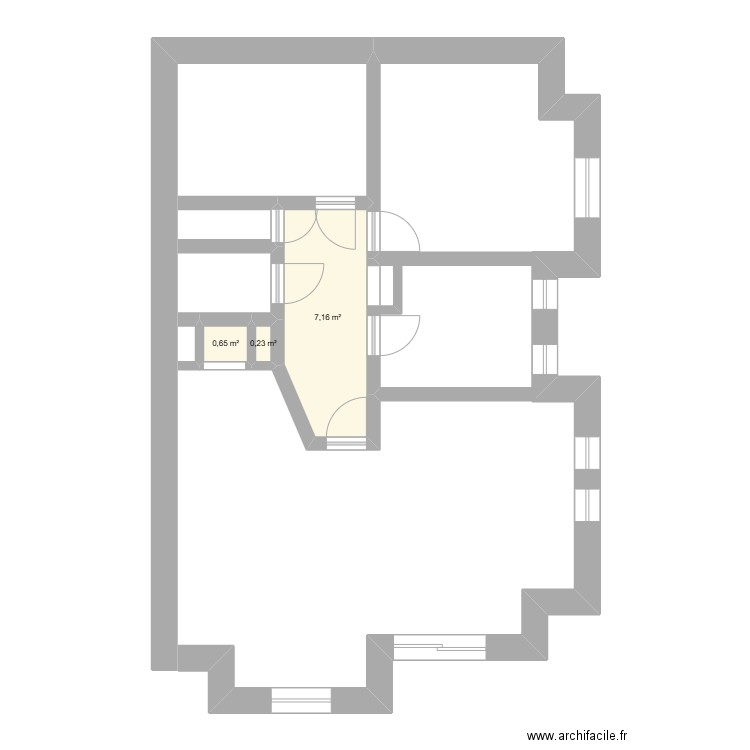 knokke. Plan de 3 pièces et 8 m2