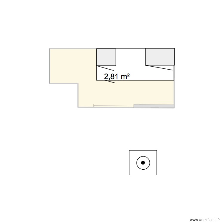 buanderie. Plan de 1 pièce et 3 m2