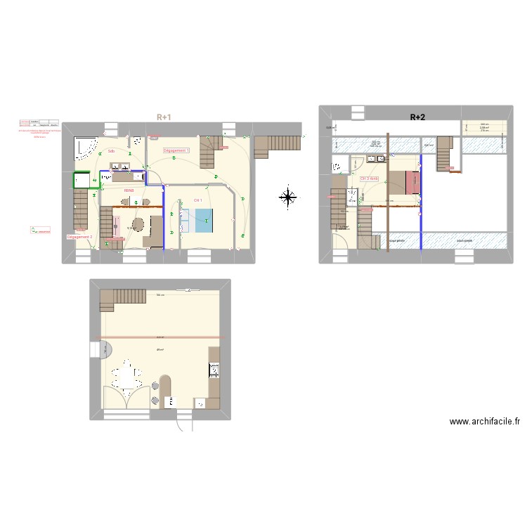 Cholonge. Plan de 20 pièces et 162 m2