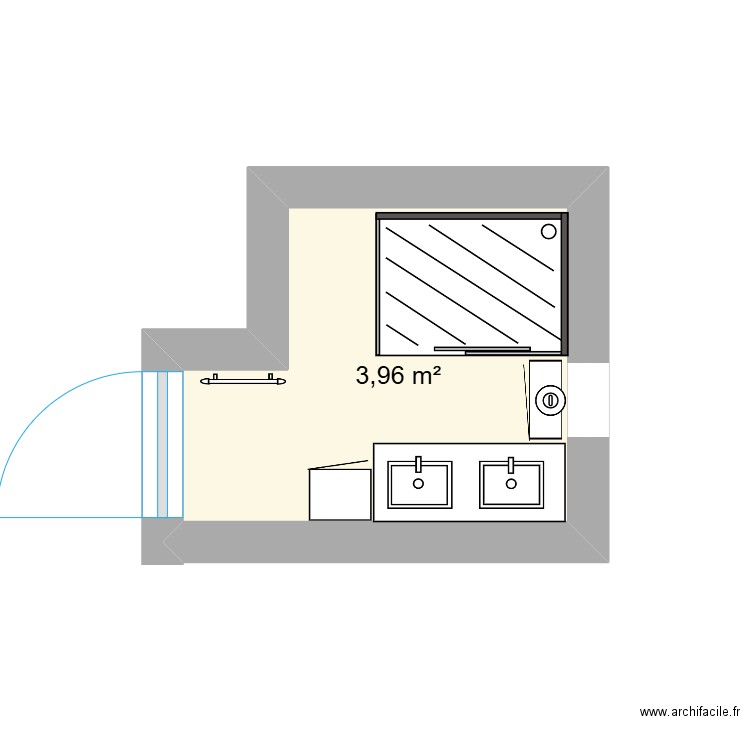 S DEBAIN . Plan de 1 pièce et 4 m2