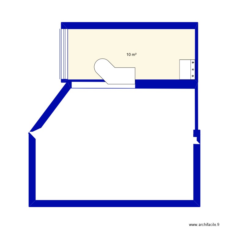 Test. Plan de 1 pièce et 10 m2