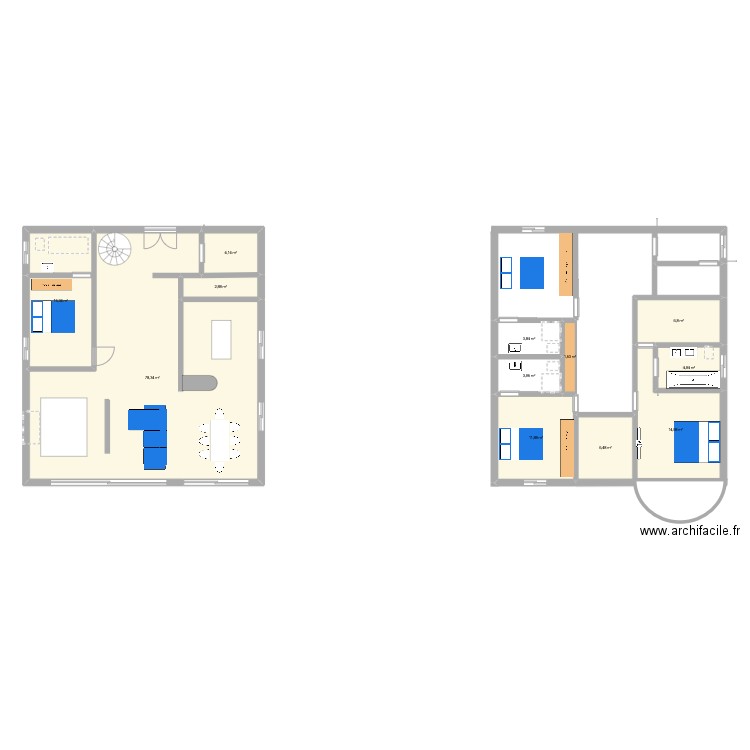 zied. Plan de 12 pièces et 155 m2