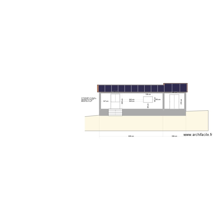 FACADE AVANT. Plan de 2 pièces et 29 m2