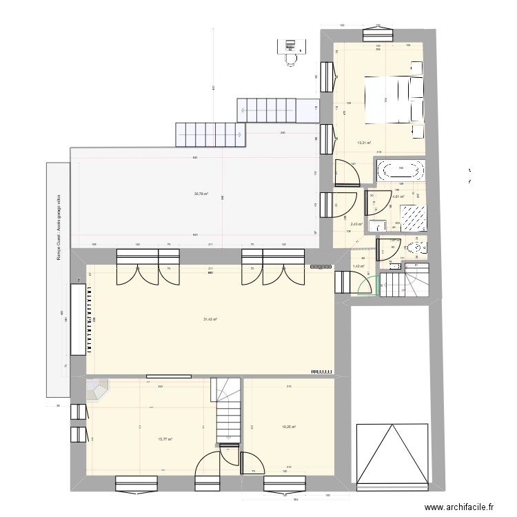 Projet_RDF_RDC sans WC_Révision_3.6. Plan de 9 pièces et 113 m2