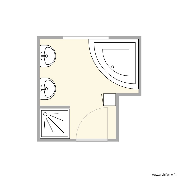 plan avant travaux Rabot. Plan de 1 pièce et 6 m2