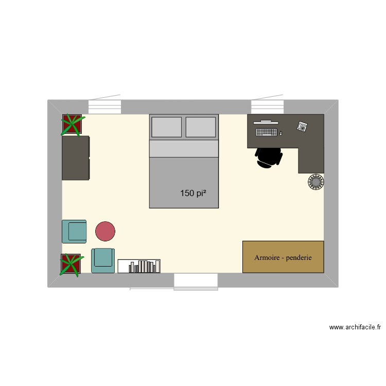 Jovanye Couturier. Plan de 1 pièce et 14 m2