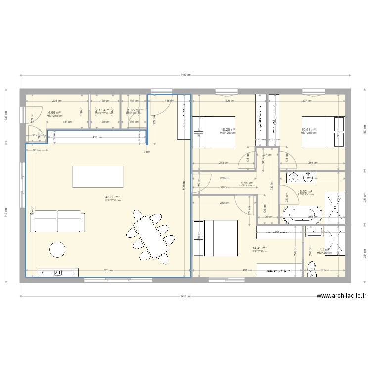 MAISON MEZOS. Plan de 10 pièces et 109 m2