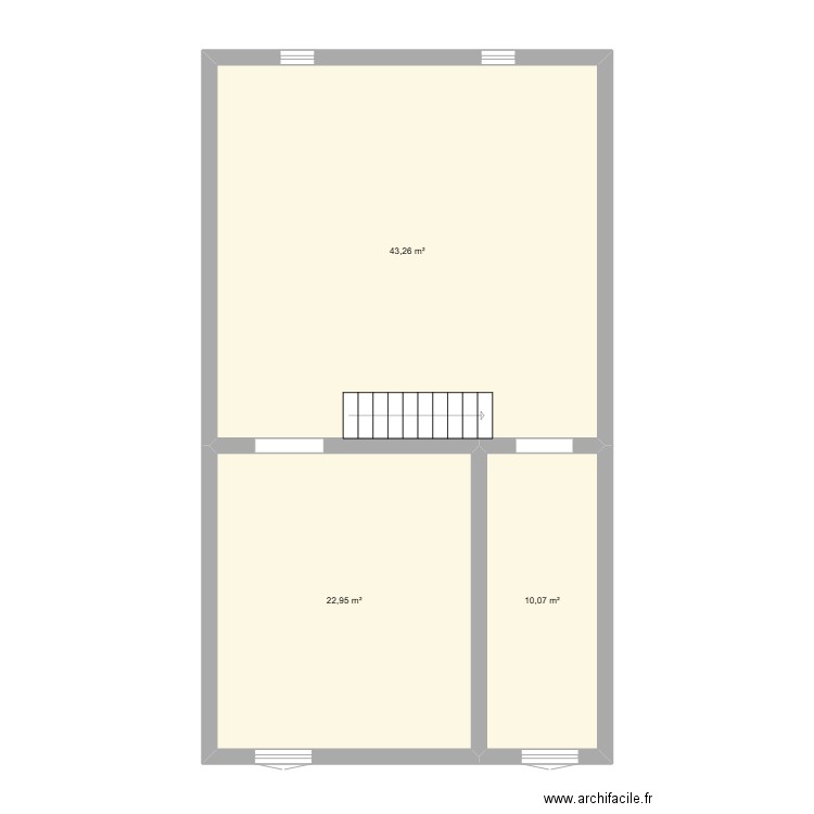 etage. Plan de 3 pièces et 76 m2