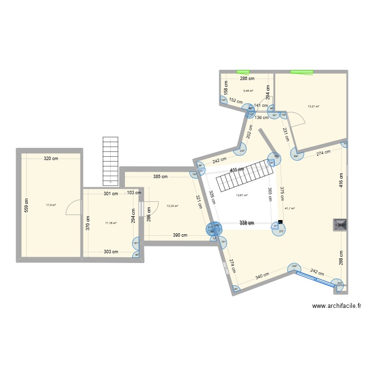 Maison Daix Etage vo. Plan de 8 pièces et 116 m2