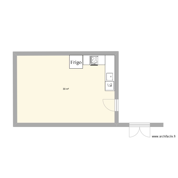 6 logements. Plan de 1 pièce et 30 m2