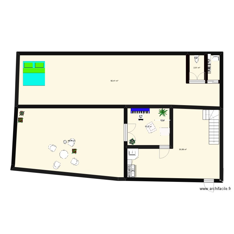 eloitt. Plan de 5 pièces et 152 m2