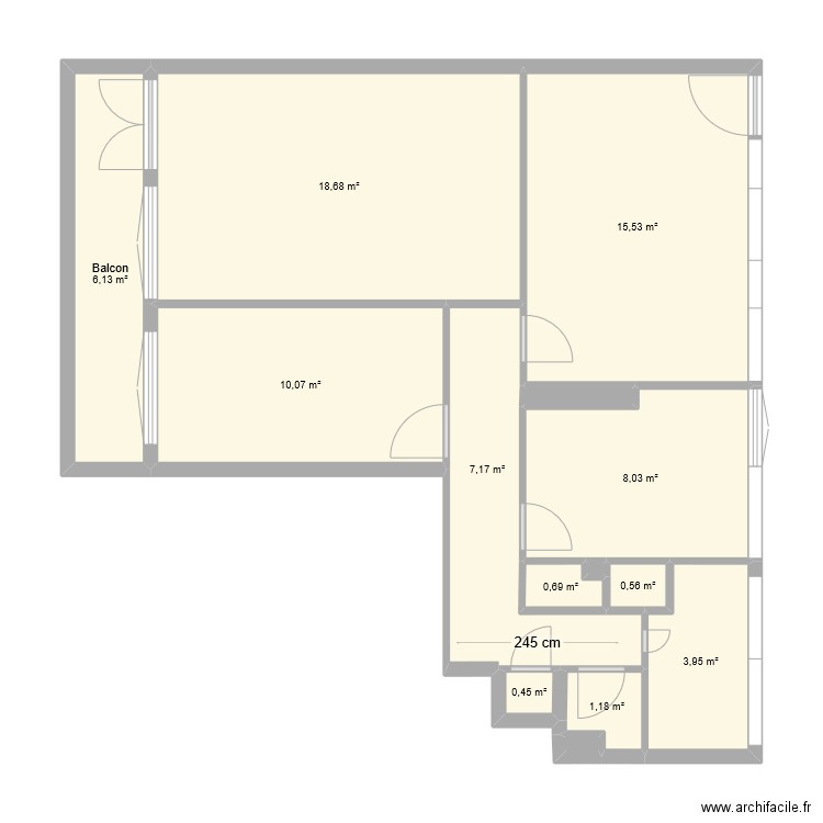 Metz plantières (version T3 - 1.0). Plan de 14 pièces et 73 m2