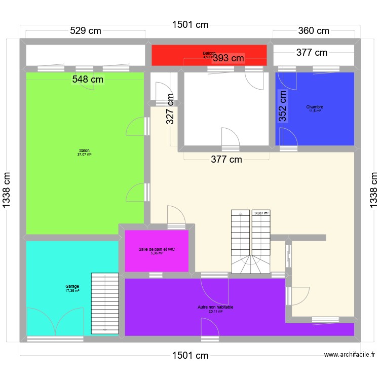 kamel2. Plan de 7 pièces et 147 m2