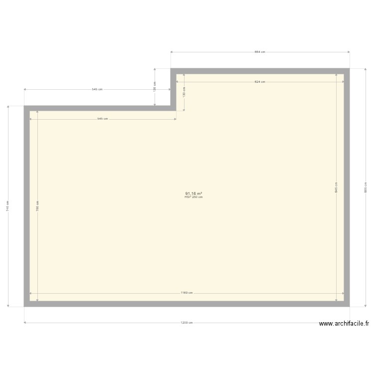 FEUCHEROLLE. Plan de 1 pièce et 91 m2