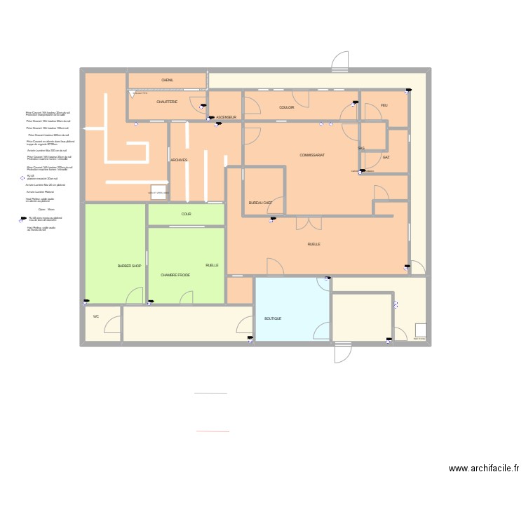 Game System V3. Plan de 43 pièces et 542 m2