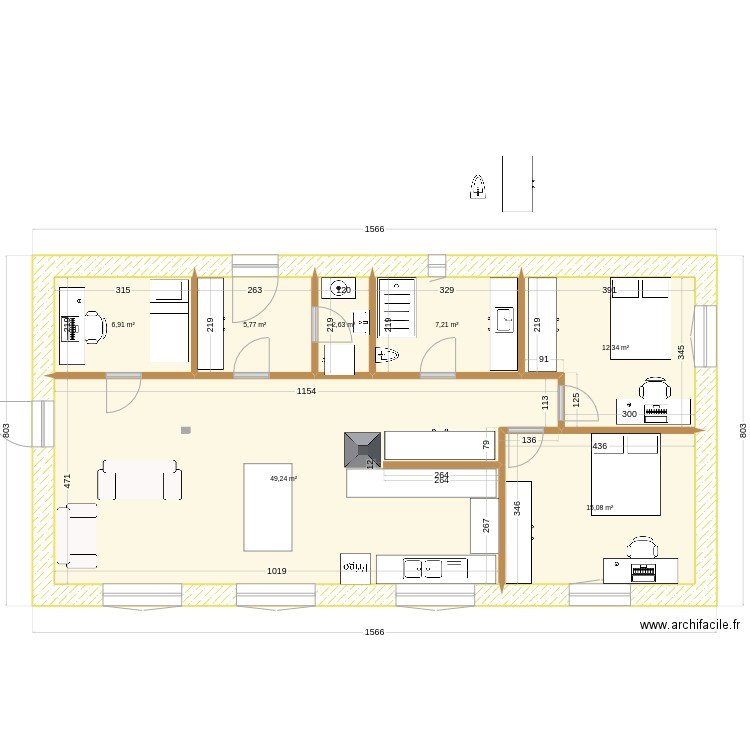 BEYNAT V13. Plan de 7 pièces et 99 m2