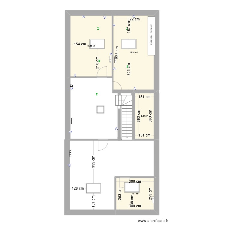 Comble Nicolas BEAU. Plan de 4 pièces et 48 m2