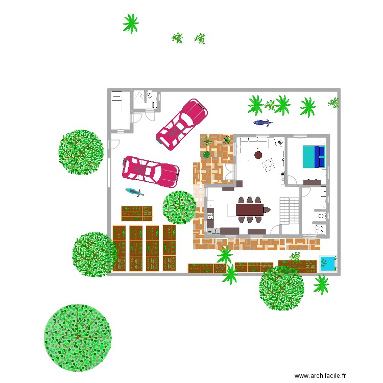 Ouaga RDC. Plan de 4 pièces et 344 m2