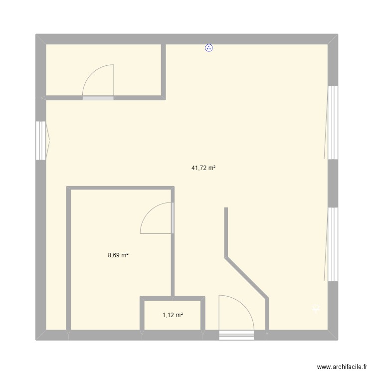 Montrichard. Plan de 3 pièces et 52 m2