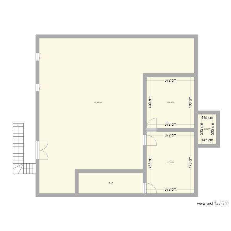 rocky. Plan de 5 pièces et 141 m2