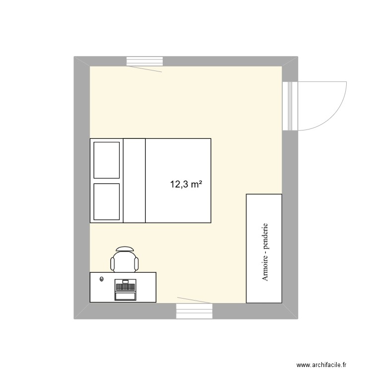 Sonso 2. Plan de 1 pièce et 12 m2