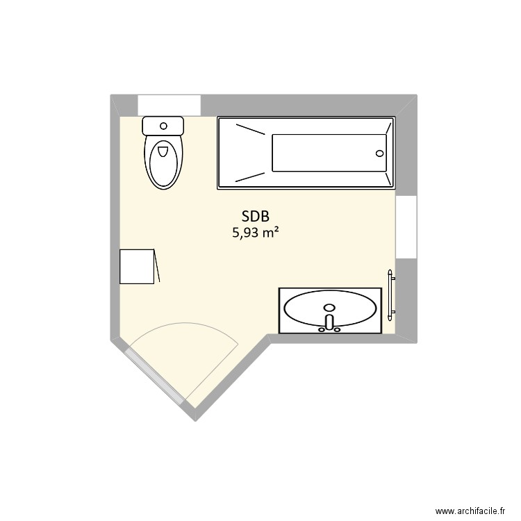 Chardigny - EDL. Plan de 1 pièce et 6 m2