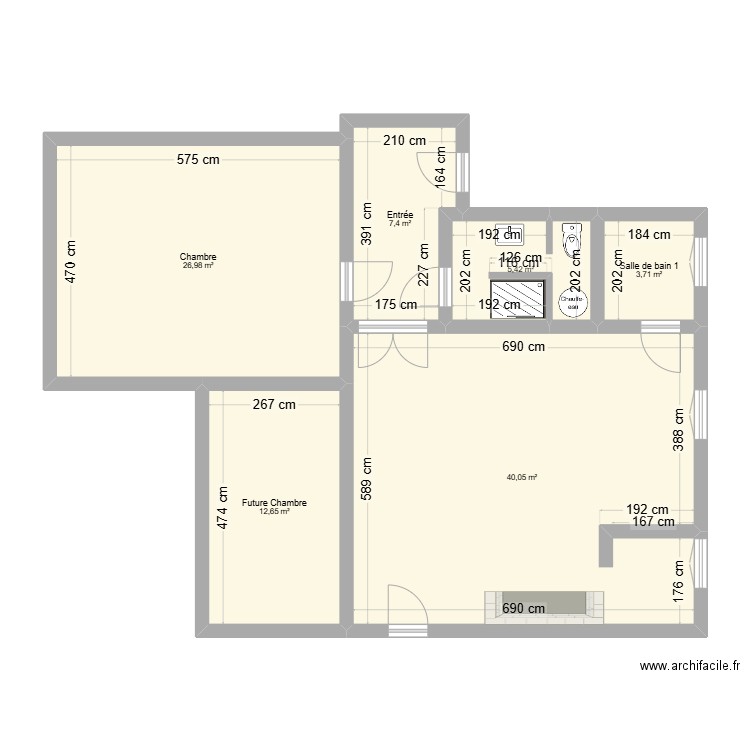 Appartement Montauban . Plan de 6 pièces et 96 m2