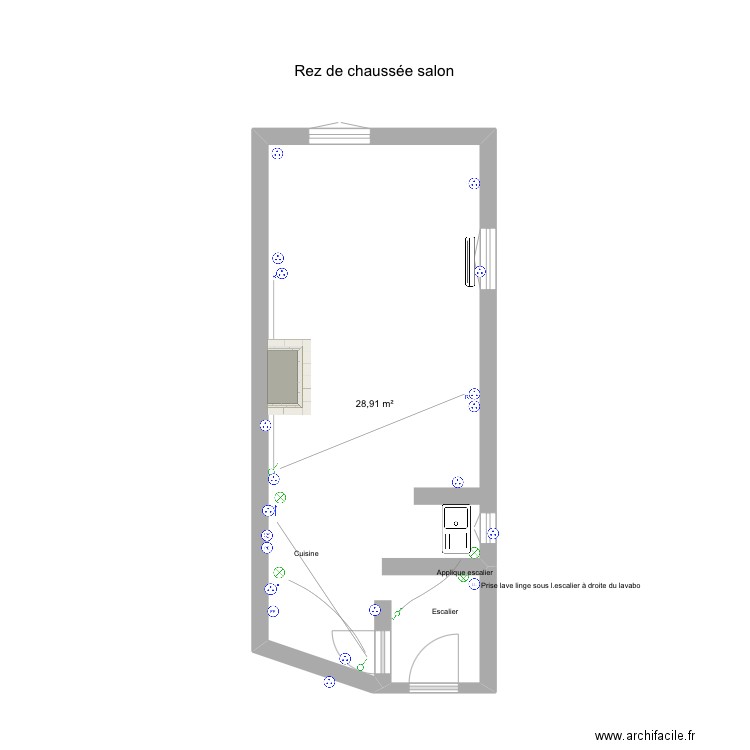 Rez de chaussé Monieux elec. Plan de 1 pièce et 29 m2