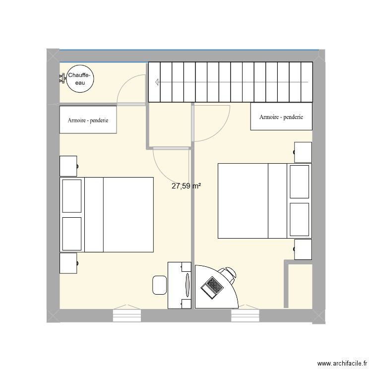 Melandrelle 2er. Plan de 1 pièce et 28 m2