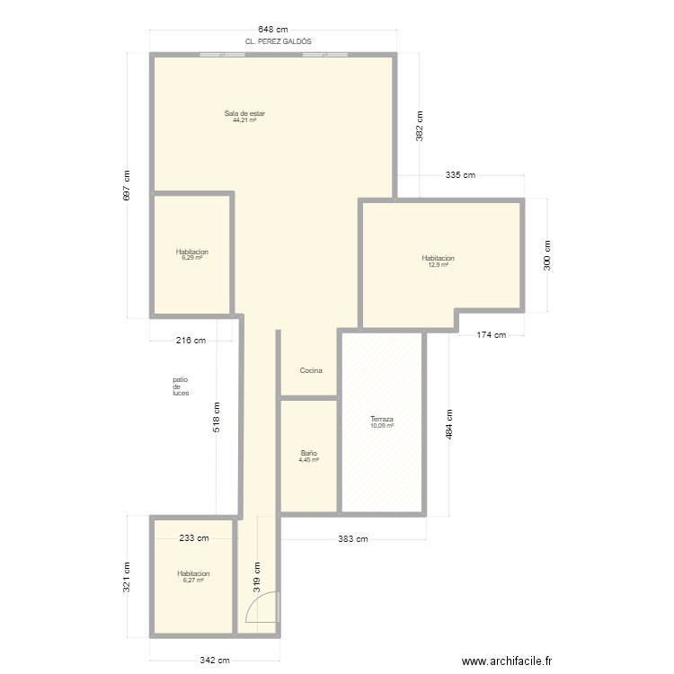 perez galdos 19-2 paterna. Plan de 6 pièces et 84 m2