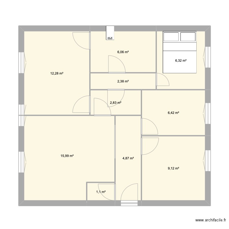 Marin1. Plan de 10 pièces et 67 m2