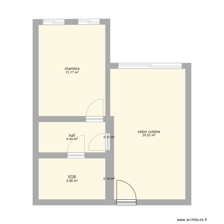 israel. Plan de 6 pièces et 44 m2