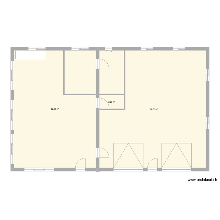 MAISON VIDE. Plan de 3 pièces et 144 m2