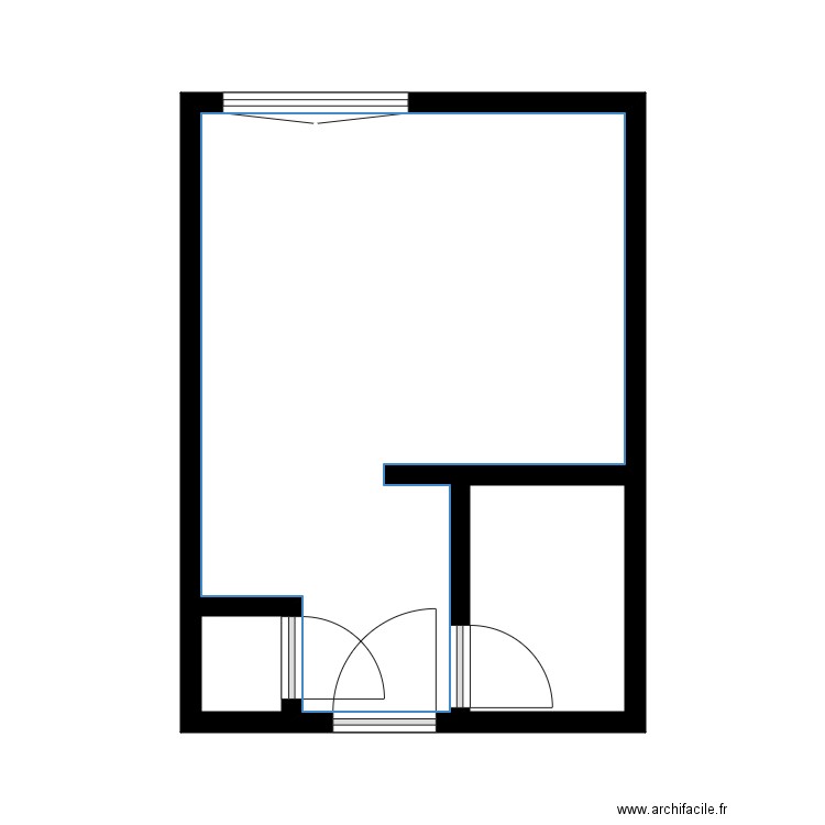 Becker 17 r eglise. Plan de 3 pièces et 23 m2