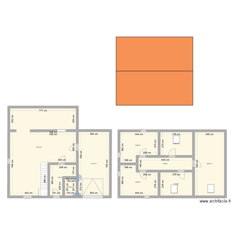 Maison rdc. Plan de 10 pièces et 187 m2