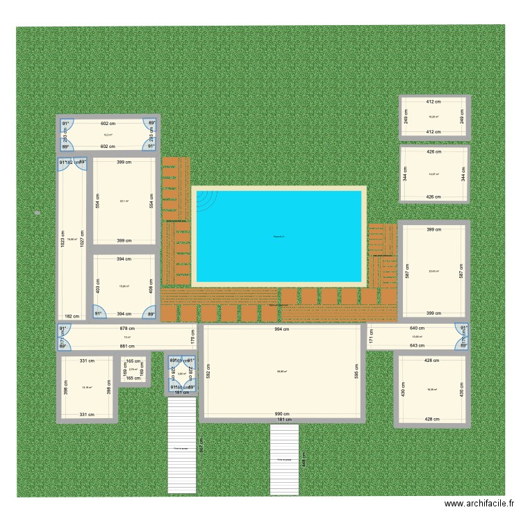 Villa 2. Plan de 14 pièces et 240 m2